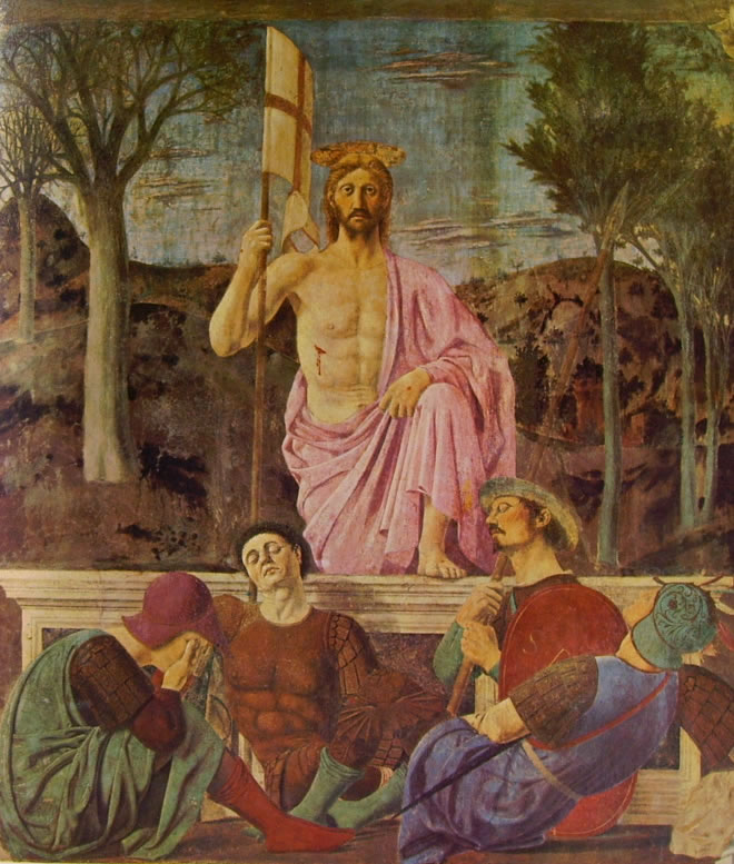 Affresco "La Risurrezione di Cristo" di Piero della Francesca conservato nel Museo di Sansepolcro