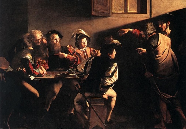 La Vocazione di S. Matteo di Caravaggio - L'avidità non fa vedere la luce di Dio