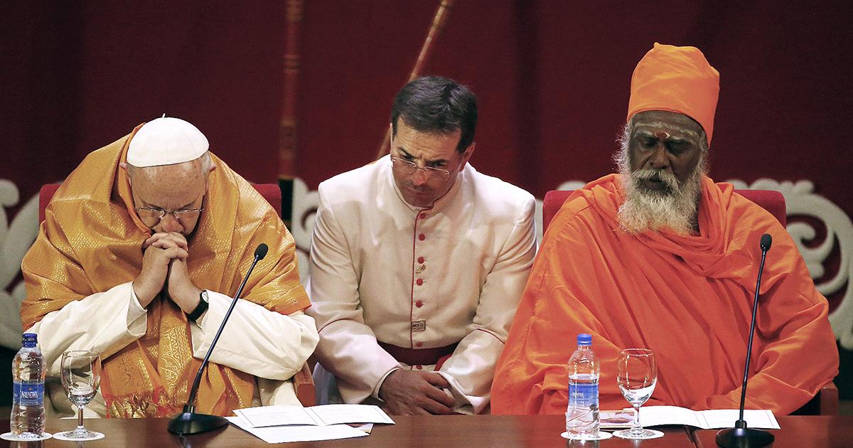 Il Papa in preghiera con i leader dello Sri Lanka - Il Vaticanese.it, foto da Corriere.it