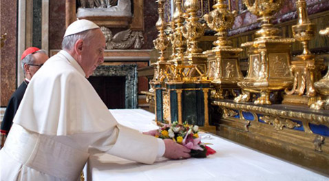 Papa Francesco in visita a Santa Maria Maggiore - Roma