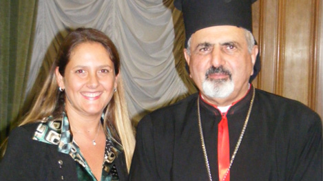 Sua Beatitudine il Patriarca Ignace Youssif III e Viviana Normando Direttore de Il Vaticanese